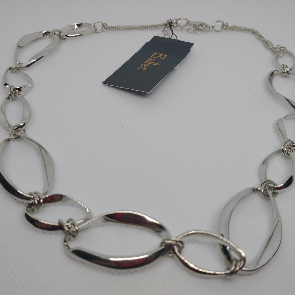 Silver-Tone Necklace with Metal Pendants